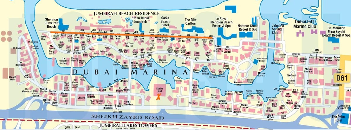 JBR মানচিত্র দুবাই