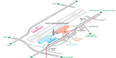 Dxb বিমানবন্দর মানচিত্র